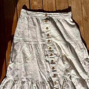 Banana Republic Cream A-Line Skirt with Buttons